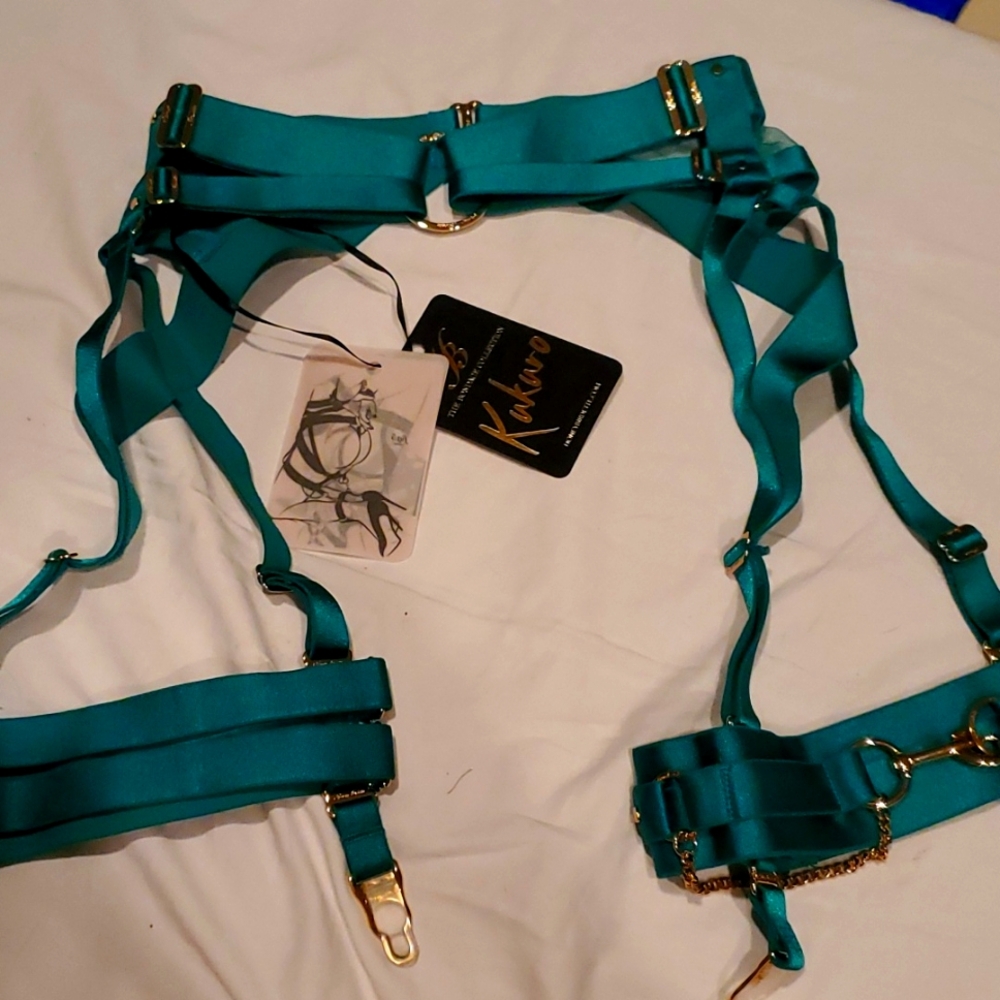 💚RARE 💚 Honey Birdette JADE Kukuro Suspender!! 💚💚💚